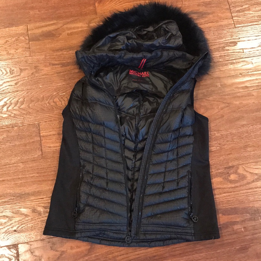 Michael Kors puffer vest with detachable hood